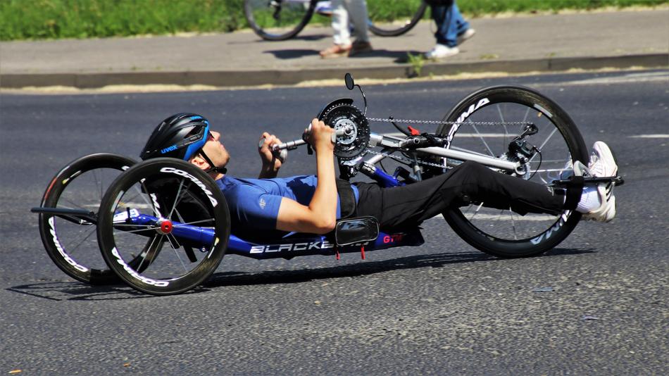 Trike Bike Active on the asphalt on a sunny day