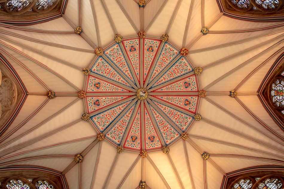 Beautiful and colorful, decorated York Minster Chapter House