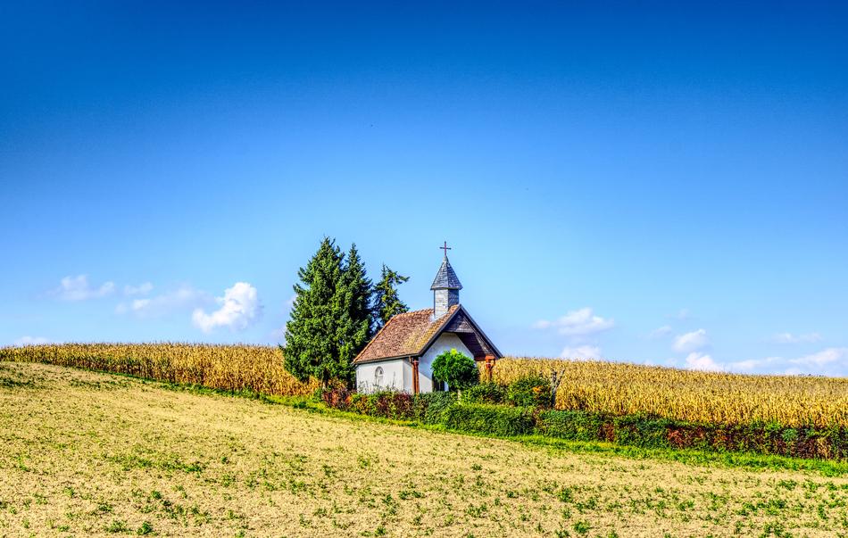 small Chapel at corn field