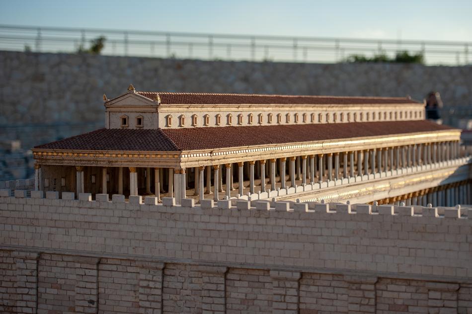 Herod's Temple model in Holyland Model of Jerusalem, detail
