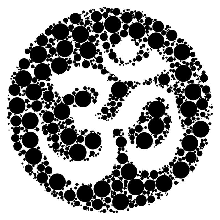 om symbol on white background