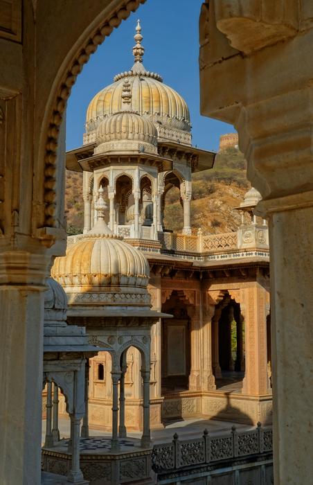 Gaitore Ki Chhatriyan architecture in Jaipur in India