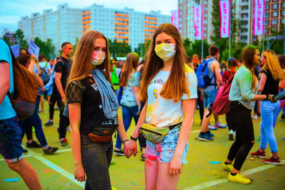 girl at the Festival Of Colors in Moscow