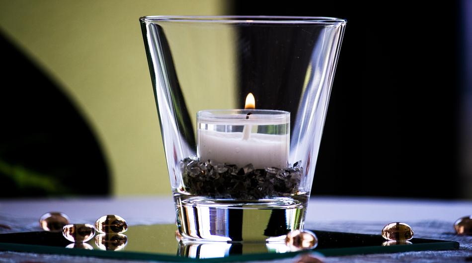 tea candle in the glass