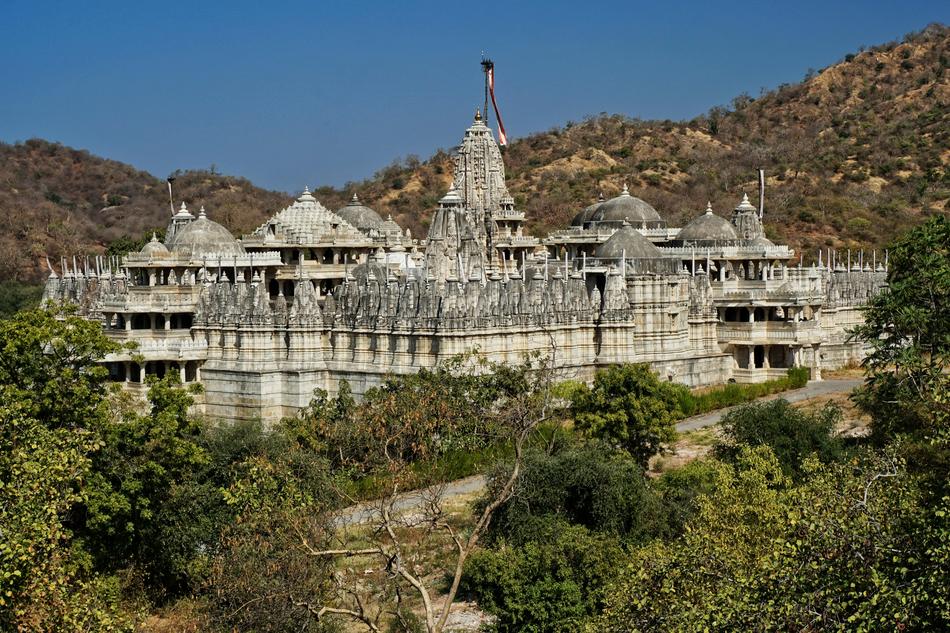 jain temple among the trees