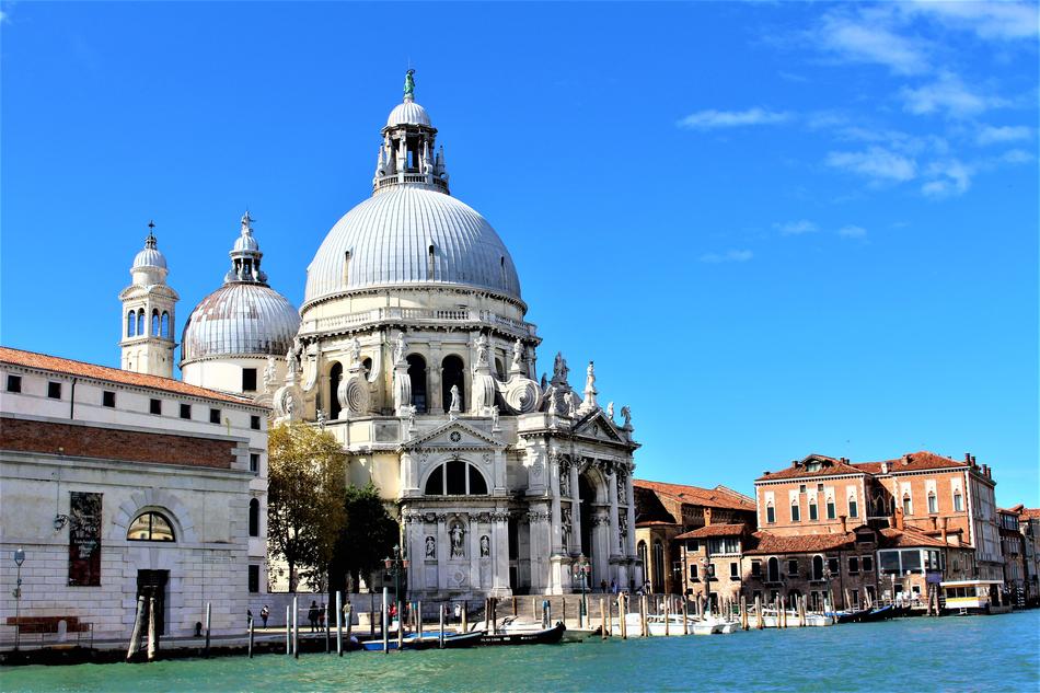 in the building of a church with domes in Italy