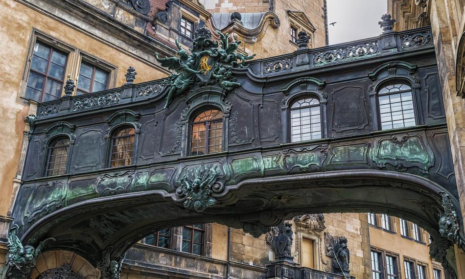 passage to the medieval church in dresden