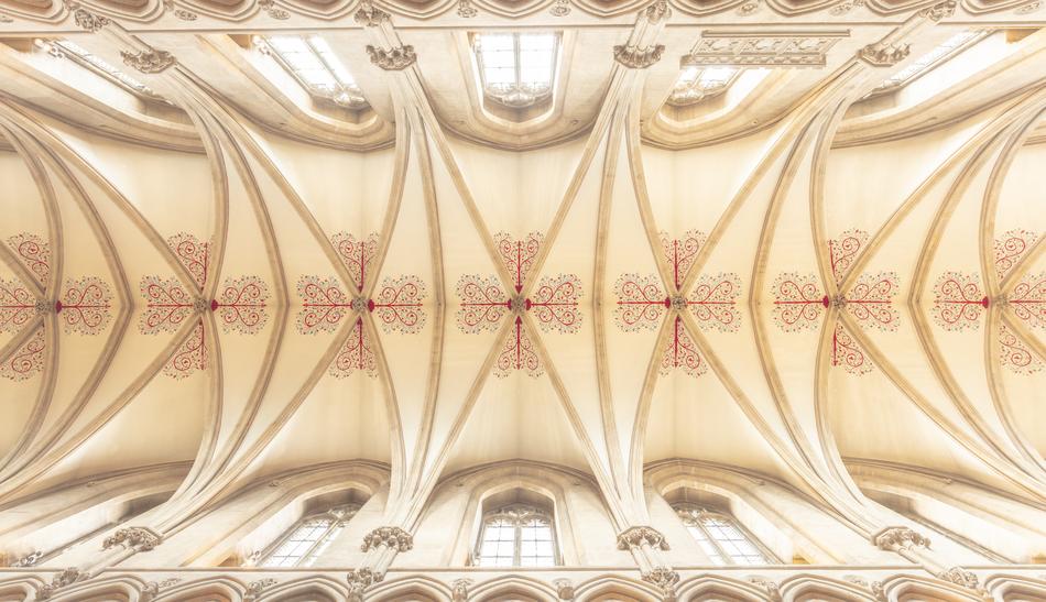 geometric patterns on the ceiling in the cathedral
