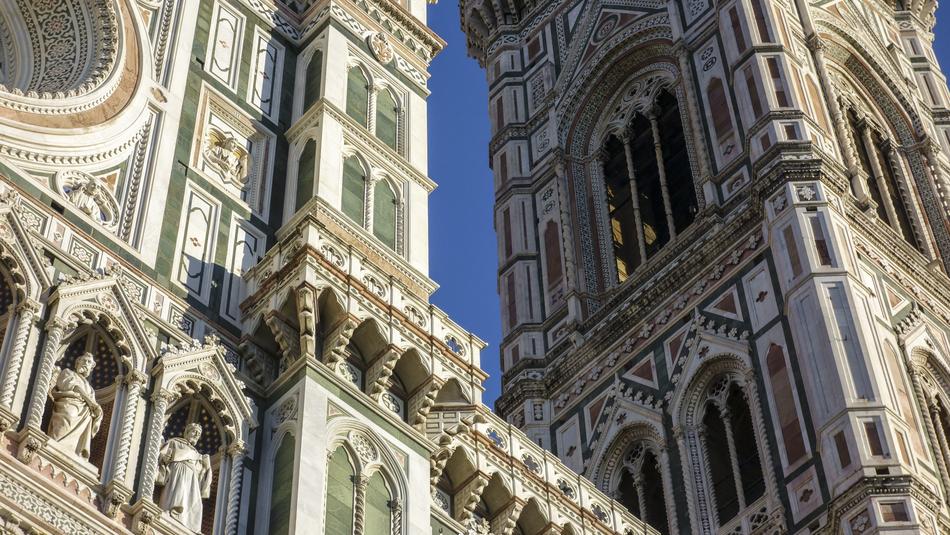 Cathedral of Santa Maria del Fiore, detail of facade, italy, Florence