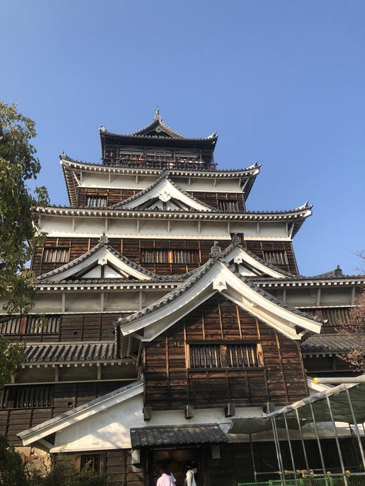 traditional roof of temple in Hiroshima