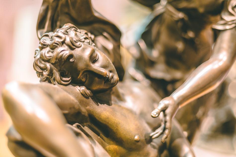 beauty of a woman in sculpture