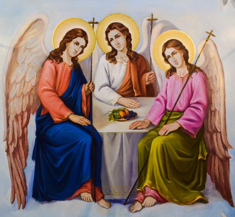 image of angels on the ceiling in the russian church in cyprus