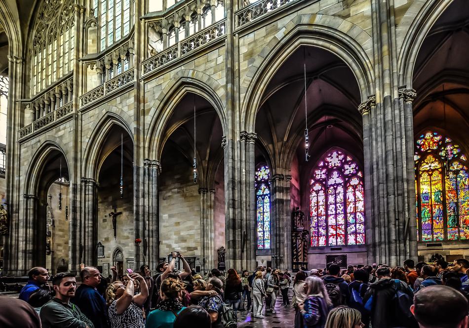 Prague Cathedral Vitus and people