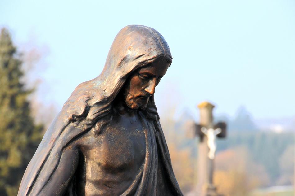 statue Jesus Christ Look Down
