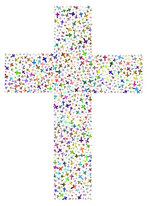 clipart of christ cross of polka dots