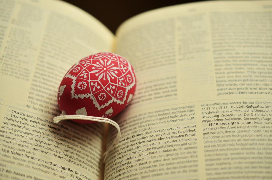 Easter Egg red and Christian text