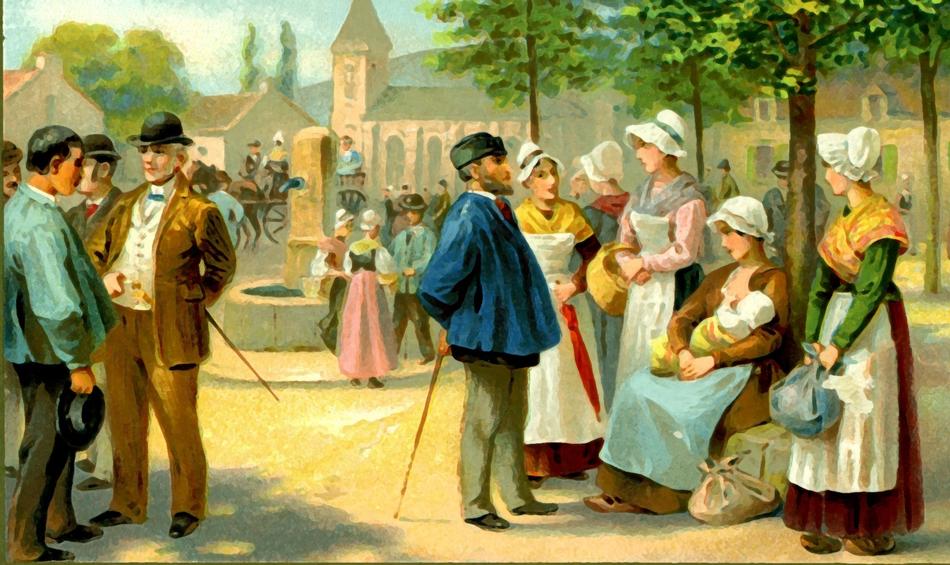 people on the old France square