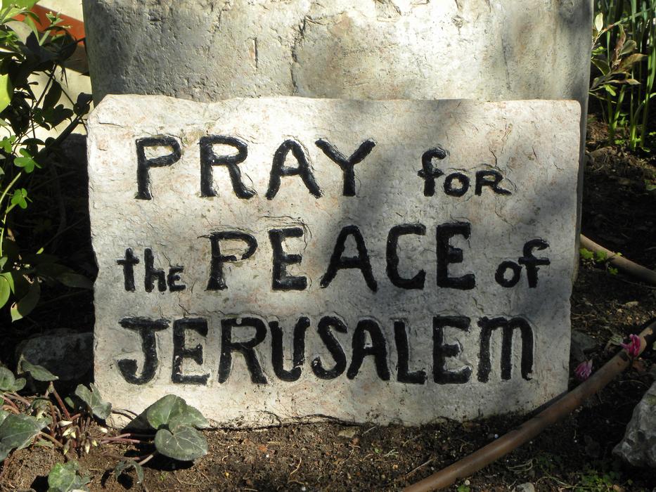Pray Peace Israel stone