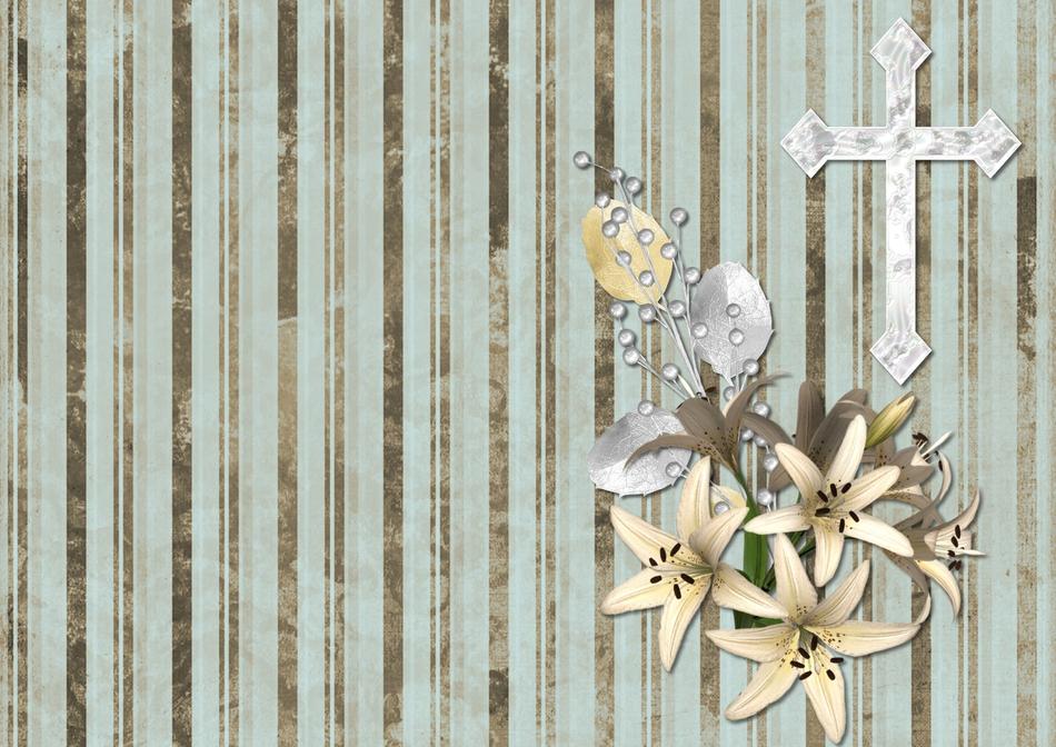 cross and flowers, religion, background, drawing