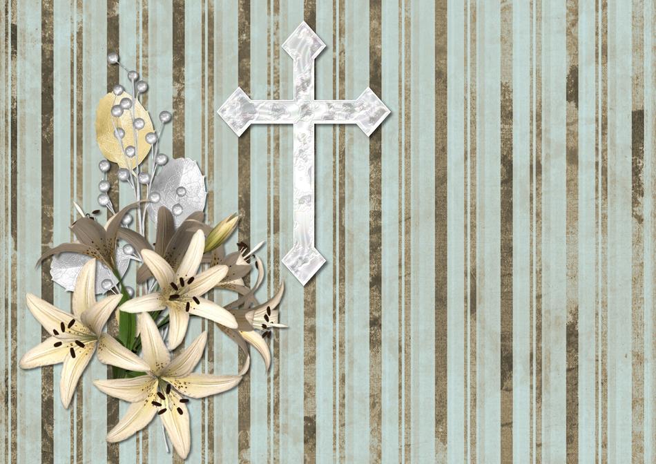 cross religion background flowers drawing
