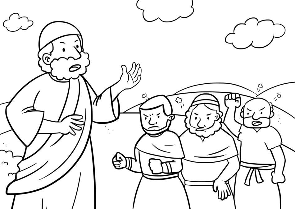 Moses Was Not Allowed To Enter the Promised Land, coloring page