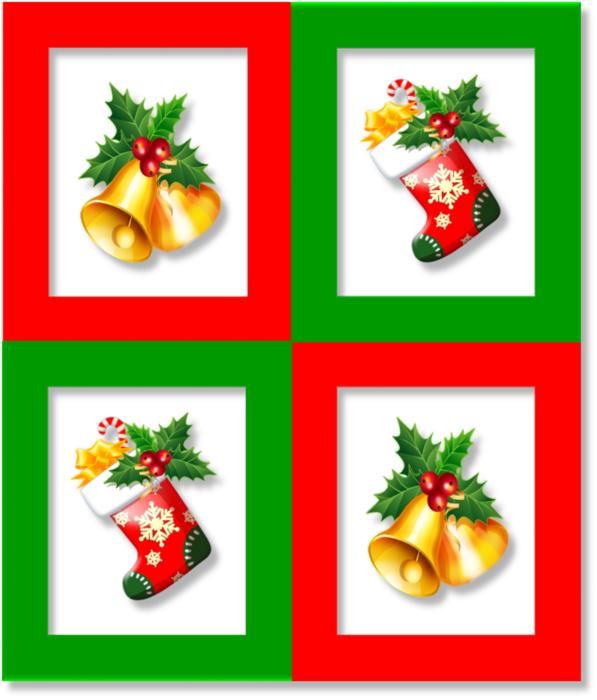 christmas stocking bell red white collgae