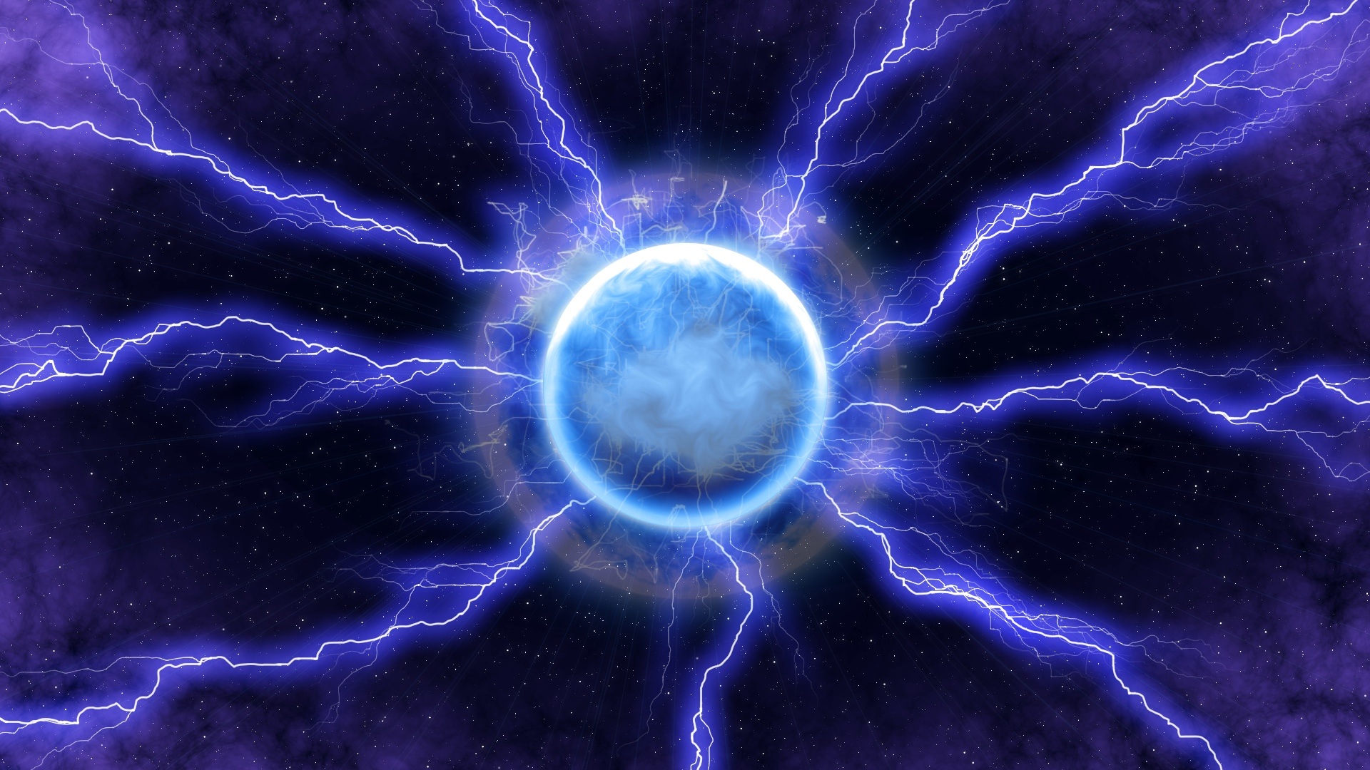 Lightning energy blue drawing free image