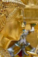 Golden Ornament face Statue