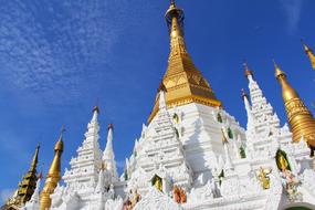 Temple Pagoda white and gold roof