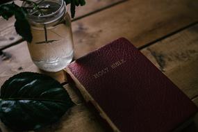 Glass Jar Water red bible
