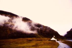 foggy Sunrise in countryside, denmark, Faroe Islands