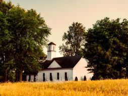Landscape Church dry grass