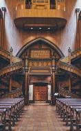 wooden hall in church