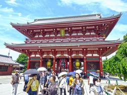 people near the temple in tokyo