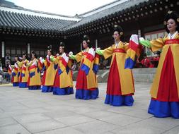 traditional dance in a temple in Korea