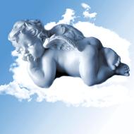 angel child on a cloud as an illustration