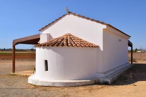 White Church in the countryside in Avgorou, Cyprus