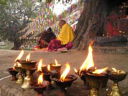 Prayer Flags and Candles