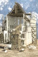 Baustelle middle ages cathedral