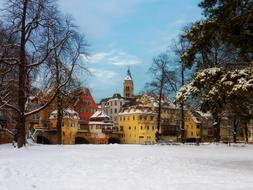 Esslingen City snow