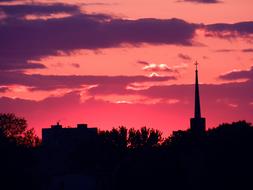 Sky Night red city