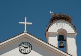 Portugal Church white, nest, stork