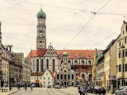 Augsburg Church and city street