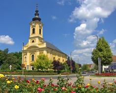 Hungary church and flowers