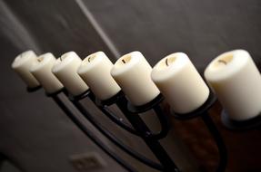 Candles in Church Menorah