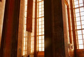 bright windows in the interior of gothic architecture