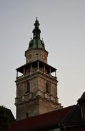 church tower against the background of the evening sky