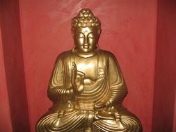 gold Buddha statue in a church