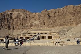 tourists in the valley of the kings in egypt