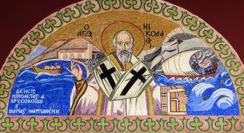 Ayios Nikolaos Saint Mosaic drawing